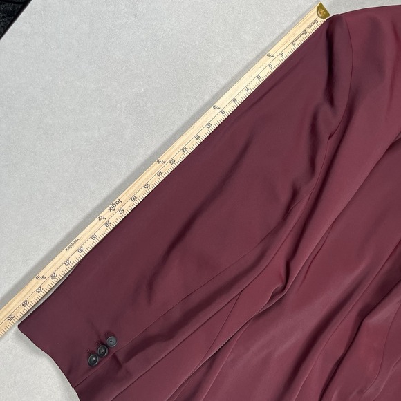 Vince Women's Burgundy Double-Breasted Blazer Sz 20 Office Career Luxury Maroon - Picture 10 of 11